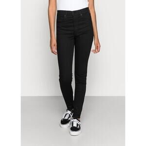 Levi's Mile High Waist Super Skinny Jeans Black Denim Women's Size 25